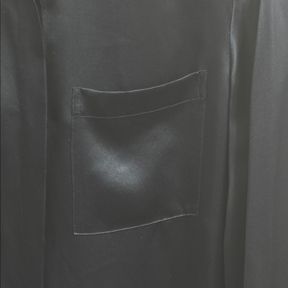 TWP Jenny's Gown 100% Silk Midnight Blue Shirt Gown Maxi Dress Long sleeve Med - Picture 8 of 14